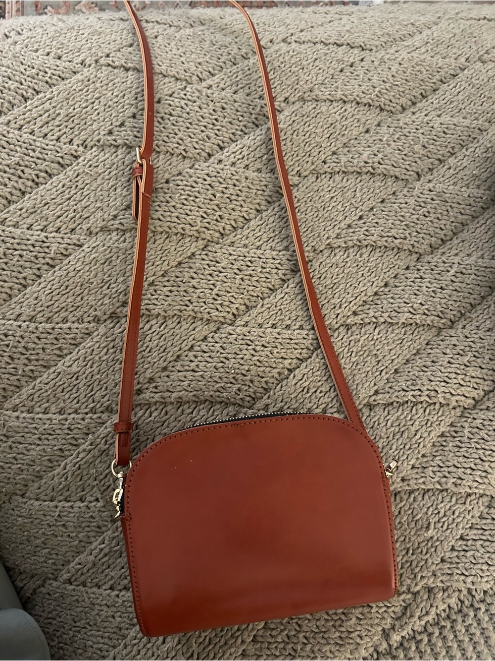 Lucky Brand Cognac Leather Crossbody Bag
